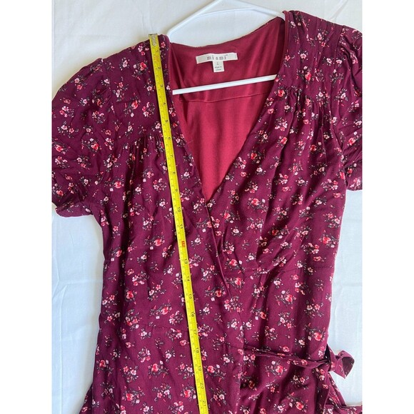 Francesca’s Mi Ami Red Floral Maxi Wrap Dress Size Large - Picture 6 of 8